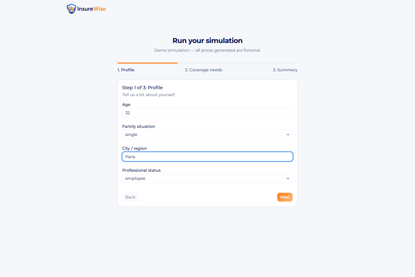 Aperçu du projet InsureWise